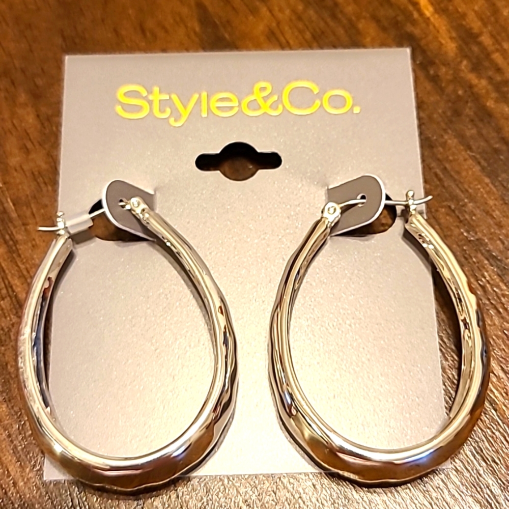 Style&Co Silver Hoop Earrings NWT
